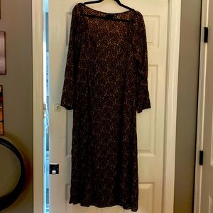 ASOS Design long sleeve leopard print maxi dress unlined. New no tags